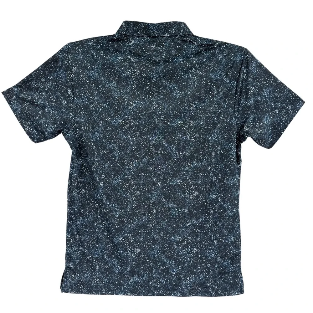 PGA Tour Pro Series Men's Black Blue Speckled Golf Polo Shirt Sz S Athletic NWOT